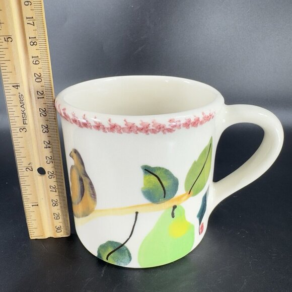 Hartstone Dove Partridge Pear Holly Bird Coffee Mug Cup Stoneware Vintage Mug - Picture 4 of 12